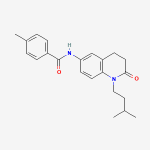 molecular formula C22H26N2O2 B2619711 N-(1-isopentyl-2-oxo-1,2,3,4-tetrahydroquinolin-6-yl)-4-methylbenzamide CAS No. 941954-48-9