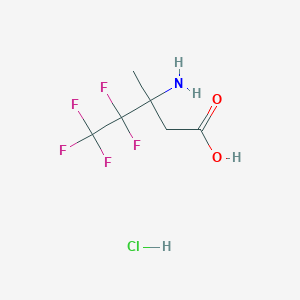molecular formula C6H9ClF5NO2 B2619714 3-Amino-4,4,5,5,5-pentafluoro-3-methylpentanoic acid;hydrochloride CAS No. 2361760-74-7