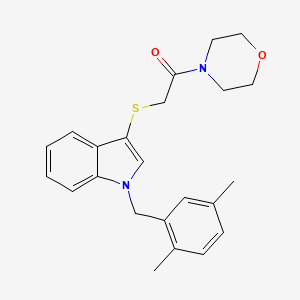 molecular formula C23H26N2O2S B2619722 2-((1-(2,5-dimethylbenzyl)-1H-indol-3-yl)thio)-1-morpholinoethanone CAS No. 681279-46-9