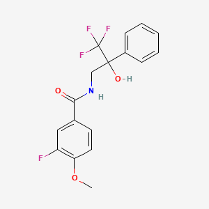 3-fluoro-4-methoxy-N-(3,3,3-trifluoro-2-hydroxy-2-phenylpropyl)benzamide