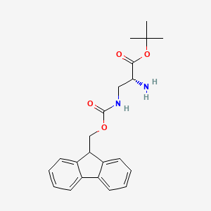 molecular formula C22H26N2O4 B2619724 Tert-butyl (2R)-2-amino-3-(9H-fluoren-9-ylmethoxycarbonylamino)propanoate CAS No. 2389078-58-2
