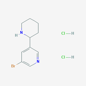 molecular formula C10H15BrCl2N2 B2619731 3-Bromo-5-(piperidin-2-yl)pyridine dihydrochloride CAS No. 1998216-38-8