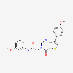 molecular formula C22H19N3O4S B2619734 N-(3-methoxyphenyl)-2-[7-(4-methoxyphenyl)-4-oxothieno[3,2-d]pyrimidin-3(4H)-yl]acetamide CAS No. 1207000-44-9