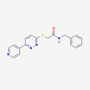 molecular formula C18H16N4OS B2619745 N-benzyl-2-(6-pyridin-4-ylpyridazin-3-yl)sulfanylacetamide CAS No. 872702-19-7
