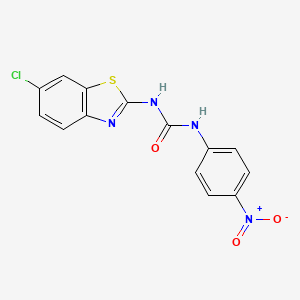 molecular formula C14H9ClN4O3S B2619750 3-(6-chloro-1,3-benzothiazol-2-yl)-1-(4-nitrophenyl)urea CAS No. 391868-13-6