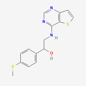 molecular formula C15H15N3OS2 B2619753 1-(4-Methylsulfanylphenyl)-2-(thieno[3,2-d]pyrimidin-4-ylamino)ethanol CAS No. 2380086-46-2