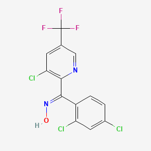 molecular formula C13H6Cl3F3N2O B2619755 [3-Chloro-5-(trifluoromethyl)-2-pyridinyl](2,4-dichlorophenyl)methanone oxime CAS No. 339106-22-8