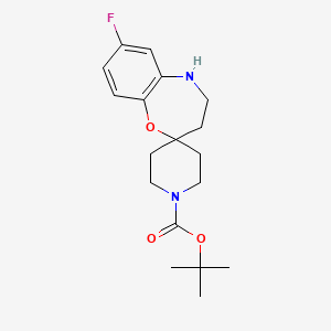 molecular formula C18H25FN2O3 B2619758 Tert-butyl 7-fluoro-4,5-dihydro-3H-spiro[benzo[B][1,4]oxazepine-2,4'-piperidine]-1'-carboxylate CAS No. 1262757-35-6