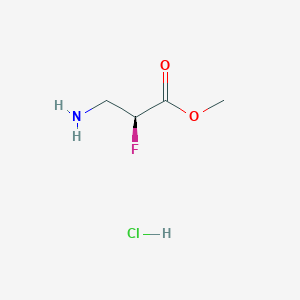 molecular formula C4H9ClFNO2 B2619761 methyl (2S)-3-amino-2-fluoropropanoate hydrochloride CAS No. 1193100-04-7