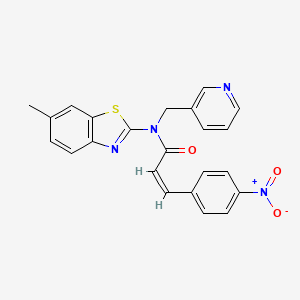 (Z)-N-(6-methylbenzo[d]thiazol-2-yl)-3-(4-nitrophenyl)-N-(pyridin-3-ylmethyl)acrylamide