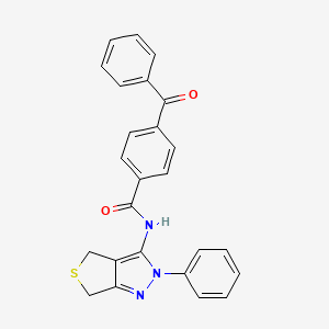 4-benzoyl-N-(2-phenyl-4,6-dihydrothieno[3,4-c]pyrazol-3-yl)benzamide