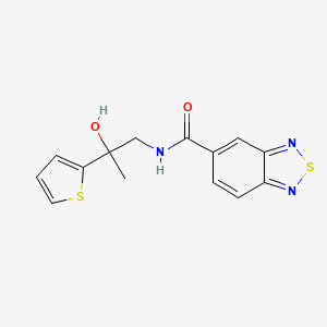 molecular formula C14H13N3O2S2 B2619768 N-(2-hydroxy-2-(thiophen-2-yl)propyl)benzo[c][1,2,5]thiadiazole-5-carboxamide CAS No. 1351598-42-9