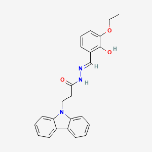 molecular formula C24H23N3O3 B2619782 3-(9H-carbazol-9-yl)-N'-[(E)-(3-ethoxy-2-hydroxyphenyl)methylidene]propanehydrazide CAS No. 314076-13-6