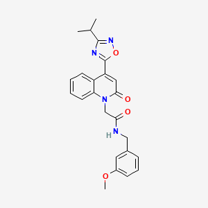 2-[4-(3-isopropyl-1,2,4-oxadiazol-5-yl)-2-oxo-1(2H)-quinolinyl]-N~1~-(3-methoxybenzyl)acetamide