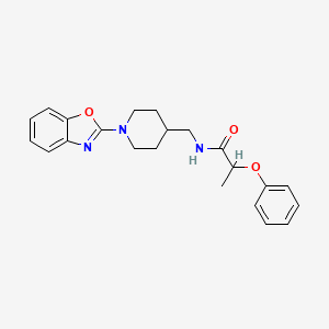 molecular formula C22H25N3O3 B2619786 N-((1-(benzo[d]oxazol-2-yl)piperidin-4-yl)methyl)-2-phenoxypropanamide CAS No. 1797257-84-1