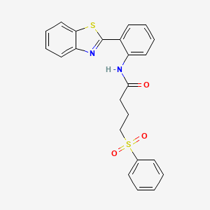 molecular formula C23H20N2O3S2 B2619787 N-(2-(benzo[d]thiazol-2-yl)phenyl)-4-(phenylsulfonyl)butanamide CAS No. 941925-32-2
