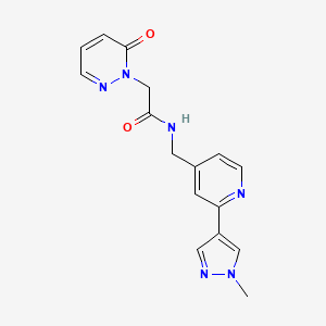 molecular formula C16H16N6O2 B2619793 N-((2-(1-methyl-1H-pyrazol-4-yl)pyridin-4-yl)methyl)-2-(6-oxopyridazin-1(6H)-yl)acetamide CAS No. 2034423-52-2