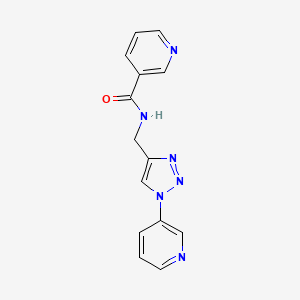 molecular formula C14H12N6O B2619802 N-((1-(pyridin-3-yl)-1H-1,2,3-triazol-4-yl)methyl)nicotinamide CAS No. 2034538-08-2