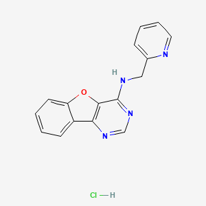 molecular formula C16H13ClN4O B2619806 N-(pyridin-2-ylmethyl)benzofuro[3,2-d]pyrimidin-4-amine hydrochloride CAS No. 1185456-29-4