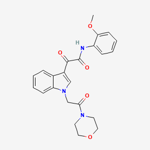 molecular formula C23H23N3O5 B2619821 N-(2-methoxyphenyl)-2-(1-(2-morpholino-2-oxoethyl)-1H-indol-3-yl)-2-oxoacetamide CAS No. 872857-27-7