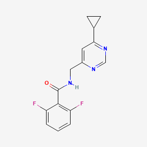 molecular formula C15H13F2N3O B2619824 N-((6-cyclopropylpyrimidin-4-yl)methyl)-2,6-difluorobenzamide CAS No. 2195878-33-0
