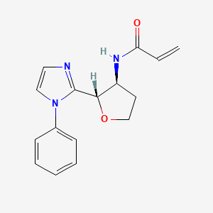 molecular formula C16H17N3O2 B2619826 N-[(2S,3S)-2-(1-Phenylimidazol-2-YL)oxolan-3-YL]prop-2-enamide CAS No. 2128674-39-3