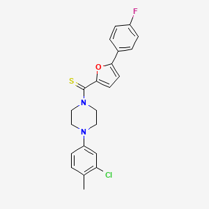 (4-(3-Chloro-4-methylphenyl)piperazin-1-yl)(5-(4-fluorophenyl)furan-2-yl)methanethione