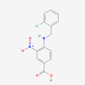 molecular formula C14H11ClN2O4 B2619834 4-{[(2-Chlorophenyl)methyl]amino}-3-nitrobenzoic acid CAS No. 138992-77-5