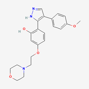 molecular formula C22H25N3O4 B2619840 2-(4-(4-methoxyphenyl)-1H-pyrazol-3-yl)-5-(2-morpholinoethoxy)phenol CAS No. 1010867-62-5