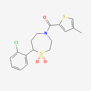 (7-(2-Chlorophenyl)-1,1-dioxido-1,4-thiazepan-4-yl)(4-methylthiophen-2-yl)methanone