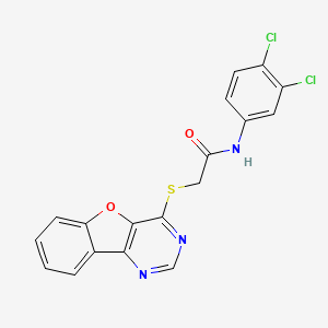 2-([1]benzofuro[3,2-d]pyrimidin-4-ylsulfanyl)-N-(3,4-dichlorophenyl)acetamide
