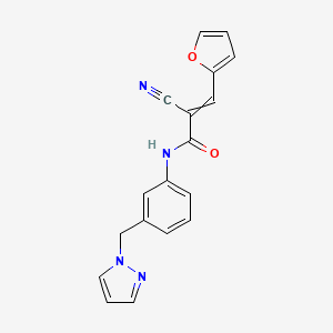 2-cyano-3-(furan-2-yl)-N-{3-[(1H-pyrazol-1-yl)methyl]phenyl}prop-2-enamide