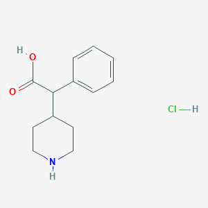 molecular formula C13H18ClNO2 B2619861 alpha-Phenyl-4-piperidineacetic acid HCl CAS No. 2309474-08-4; 860226-70-6
