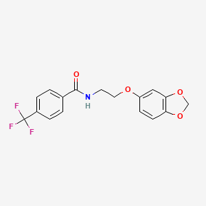 molecular formula C17H14F3NO4 B2619864 N-[2-(2H-1,3-benzodioxol-5-yloxy)ethyl]-4-(trifluoromethyl)benzamide CAS No. 1170253-82-3