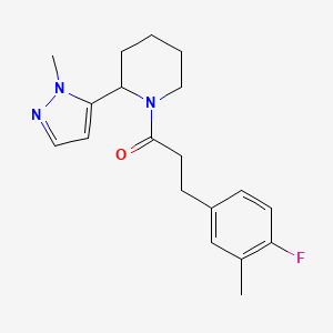 3-(4-Fluoro-3-methylphenyl)-1-[2-(2-methylpyrazol-3-yl)piperidin-1-yl]propan-1-one