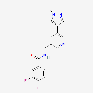 3,4-difluoro-N-((5-(1-methyl-1H-pyrazol-4-yl)pyridin-3-yl)methyl)benzamide