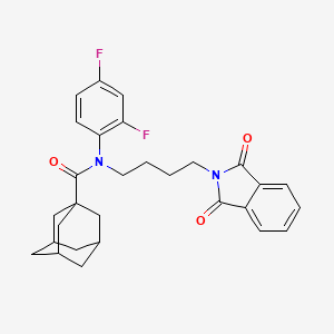 (3r,5r,7r)-N-(2,4-difluorophenyl)-N-(4-(1,3-dioxoisoindolin-2-yl)butyl)adamantane-1-carboxamide