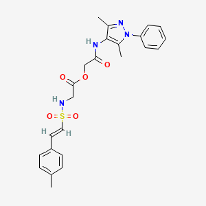 [2-[(3,5-dimethyl-1-phenylpyrazol-4-yl)amino]-2-oxoethyl] 2-[[(E)-2-(4-methylphenyl)ethenyl]sulfonylamino]acetate
