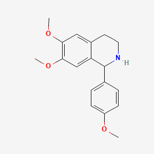 molecular formula C18H21NO3 B2619893 6,7-Dimethoxy-1-(4-methoxyphenyl)-1,2,3,4-tetrahydroisoquinoline CAS No. 55580-65-9