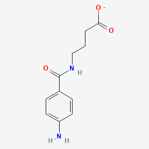 molecular formula C11H13N2NaO3 B2619913 4-{[(4-Aminophenyl)carbonyl]amino}butanoate CAS No. 1435804-65-1