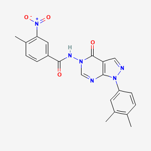 molecular formula C21H18N6O4 B2619917 N-(1-(3,4-dimethylphenyl)-4-oxo-1H-pyrazolo[3,4-d]pyrimidin-5(4H)-yl)-4-methyl-3-nitrobenzamide CAS No. 900008-95-9