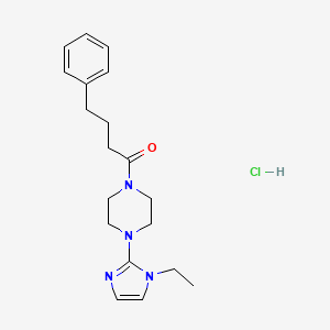 molecular formula C19H27ClN4O B2619925 1-(4-(1-ethyl-1H-imidazol-2-yl)piperazin-1-yl)-4-phenylbutan-1-one hydrochloride CAS No. 1190017-33-4