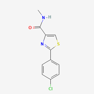 molecular formula C11H9ClN2OS B2619927 2-(4-chlorophenyl)-N-methyl-1,3-thiazole-4-carboxamide CAS No. 303998-00-7