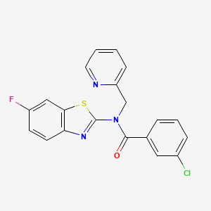 3-chloro-N-(6-fluorobenzo[d]thiazol-2-yl)-N-(pyridin-2-ylmethyl)benzamide