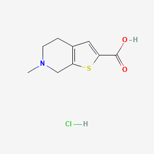 molecular formula C9H12ClNO2S B2619937 6-methyl-4H,5H,6H,7H-thieno[2,3-c]pyridine-2-carboxylic acid hydrochloride CAS No. 1065065-54-4