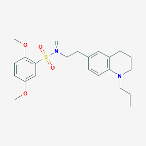 molecular formula C22H30N2O4S B2619938 2,5-dimethoxy-N-(2-(1-propyl-1,2,3,4-tetrahydroquinolin-6-yl)ethyl)benzenesulfonamide CAS No. 955533-13-8