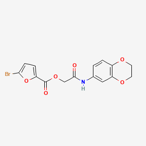 molecular formula C15H12BrNO6 B2619945 [(2,3-Dihydro-1,4-benzodioxin-6-yl)carbamoyl]methyl 5-bromofuran-2-carboxylate CAS No. 485758-84-7