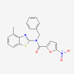 molecular formula C20H15N3O4S B2619947 N-benzyl-N-(4-methylbenzo[d]thiazol-2-yl)-5-nitrofuran-2-carboxamide CAS No. 899963-60-1