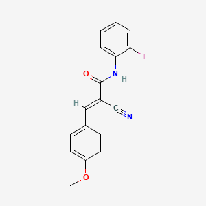 (E)-2-cyano-N-(2-fluorophenyl)-3-(4-methoxyphenyl)acrylamide