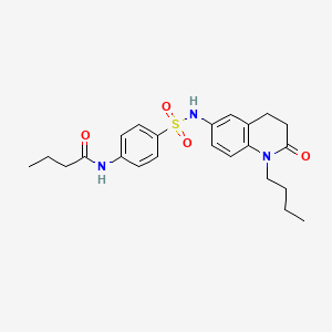 molecular formula C23H29N3O4S B2619951 N-(4-(N-(1-butyl-2-oxo-1,2,3,4-tetrahydroquinolin-6-yl)sulfamoyl)phenyl)butyramide CAS No. 950464-90-1
